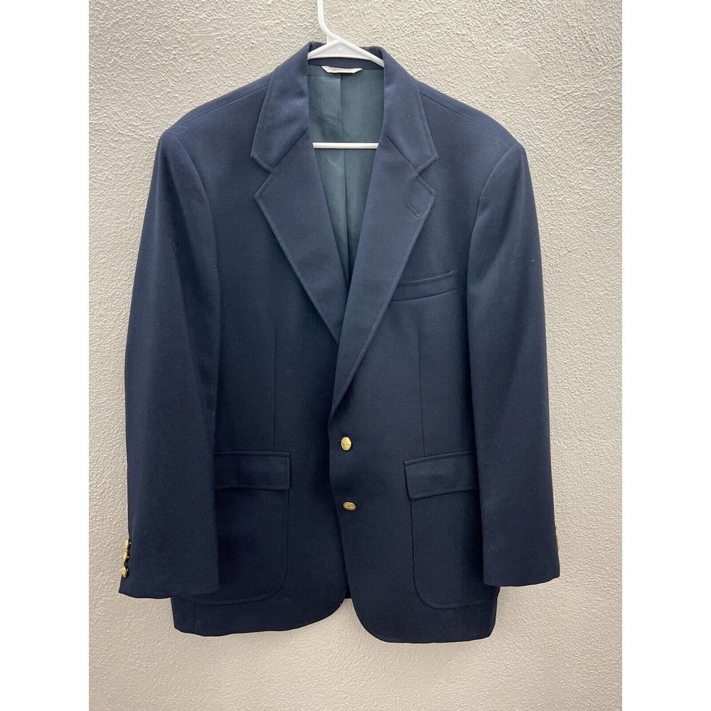 MEN'S Cross & Windsor Two Button Up Long Sleeve Blazer Navy Blue 44R